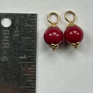 Elegant Gold and Red Beaded Earrings